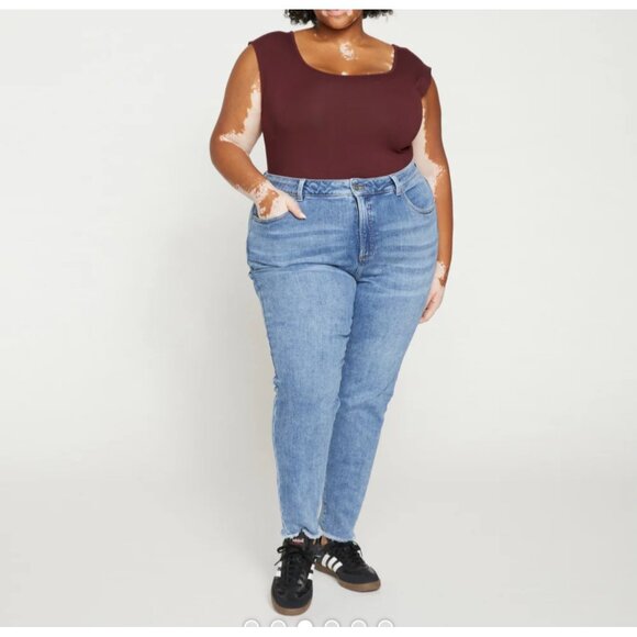 Universal Standard Joni High Rise Curve Skinny Jeans Sz 38 Womens Blue Distresse - Picture 1 of 11